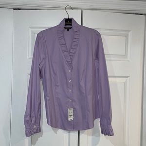 Brooks Brothers Purple V-Neck Blouse